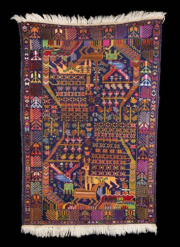 AFGHAN BALUCH HANDWOVEN COLORFUL 370aae