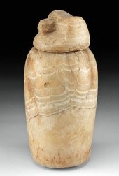 EGYPTIAN ALABASTER CANOPIC   370c0d