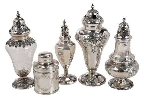 FIVE STERLING MUFFINEERS AND TEA 371014