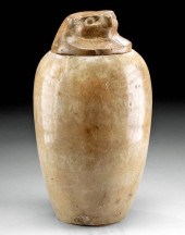 EGYPTIAN ALABASTER CANOPIC   3710d2
