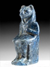 RARE EGYPTIAN LAPIS LAZULI SEATED SEKHMET