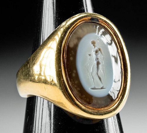 19TH C NEOCLASSICAL GOLD RING  3710f7