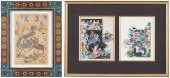 TWO FRAMED PERSIAN MINIATURE PAINTINGS(Iranian