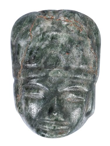 MESOAMERICAN CARVED JADE MASK WITH 37131b