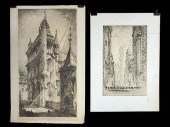 1900S ARCHITECTURAL ETCHINGS BY J. PENNELL,