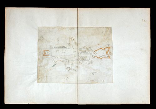 17TH C FRENCH ENGRAVING FORTRESS 3714d8