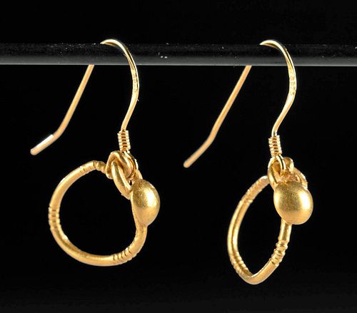 ANCIENT ROMAN GOLD HOOP EARRINGS 3714f1