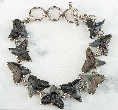 FOSSILIZED SHARK TOOTH STERLING 371516