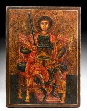 20TH C. RUSSIAN ICON OF SAINT GEORGE