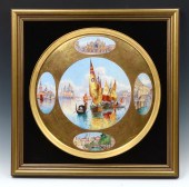 FRAMED LIMOGES CHARGER WITH VENETIAN