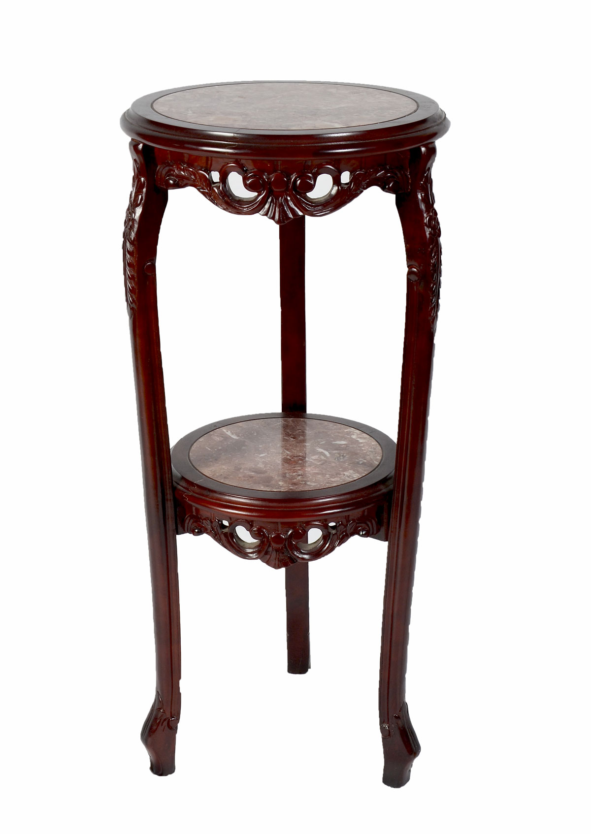 TWO TIER CHINESE MARBLE PLANT STAND  36efcd