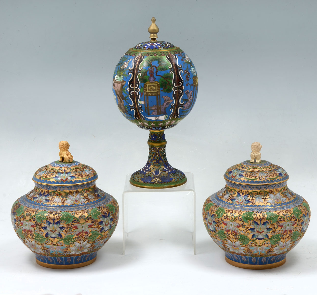 3 PIECE CHINESE CLOISONNE Comprising  36f061