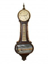 NEW HAVEN BANJO CLOCK: Reverse painted