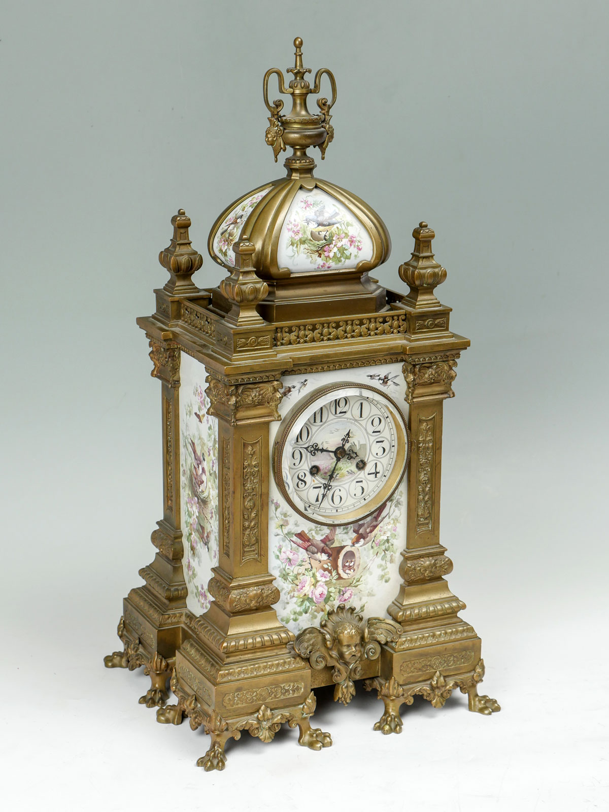 FRENCH CHEVALIER CLOCK WITH PORCELAIN 36f4d1
