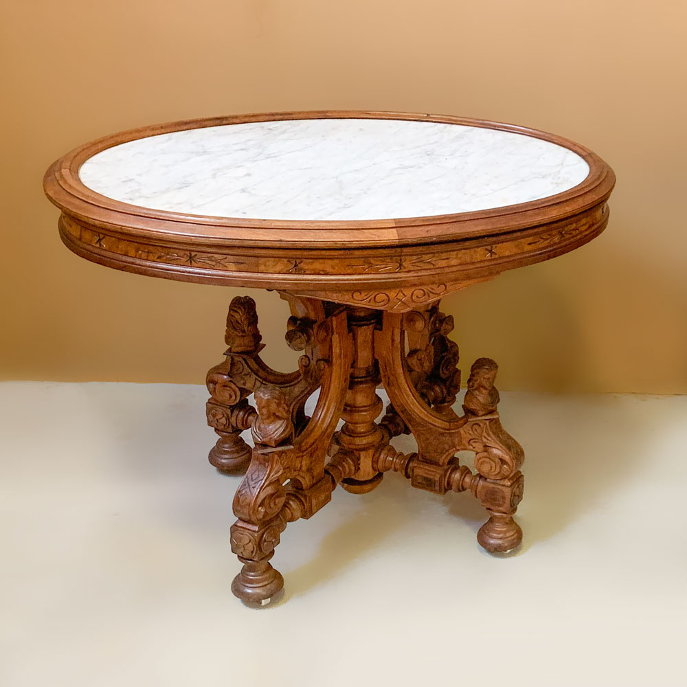 VICTORIAN MARBLE TOP TABLE WITH 36f4d7