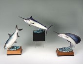 3 ROYAL WORCESTER FISH ON STANDS: 3