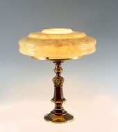 ART DECO CZECH MUSHROOM TABLE LAMP: