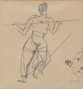 GEORGE GROSZ PENCIL AND PEN & INK DRAWINGGeorge