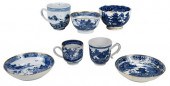 SEVEN CHINESE EXPORT BLUE AND WHITE