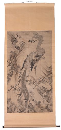 CHINESE INK AND COLOR SCROLL PAINTING 3726c7