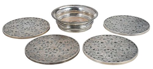 ENGLISH SILVER WINE COASTER AND 3727a5