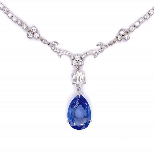 7 13 CT SAPPHIRE AND DIAMOND NECKLACE7 13 3728d6