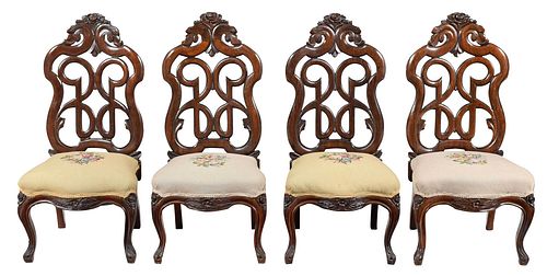 SET OF FOUR BELTER ATTRIBUTED CARVED 372a2d