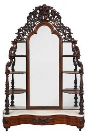 AMERICAN ROCOCO REVIVAL CARVED ROSEWOOD