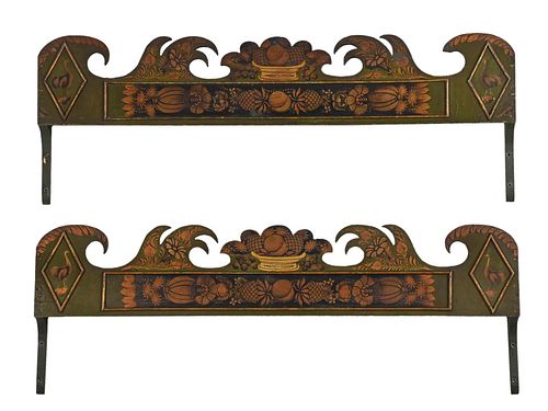 PAIR OF CARVED PAINTED AND GILT 372b07