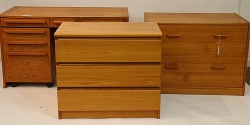 MODERN CHERRY DESK 2 TEAK CHESTS QMOST695 MS Dimensions  372bfd