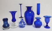 COBALT BLUE GLASS ASSORTMENT: VINTAGE,CONTEMPORARYBlown