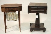 19TH C. SHERATON SEWING STAND AND EMPIRE