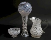 4 AMERICAN FREE-BLOWN GLASS PIECES 19TH