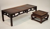 TWO CHINESE HARDWOOD TABLES SQUARE ANDRectangular