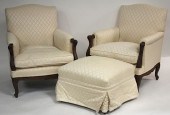 PR. OF FRENCH PROVINCIAL CHAIRS/ OTTOPair
