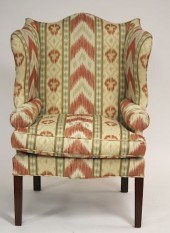 CHIPPENDALE STYLE UPHOLSTERED WING 3734cf