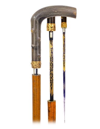FIRST RATE SWORD CANE Ca 1880 373885