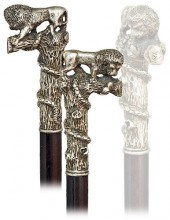 127. KNOBKERRIE LION AND SNAKE CANE