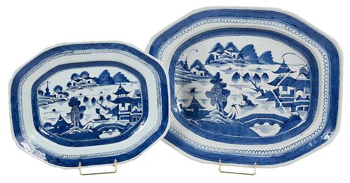 TWO BLUE AND WHITE CHINESE EXPORT