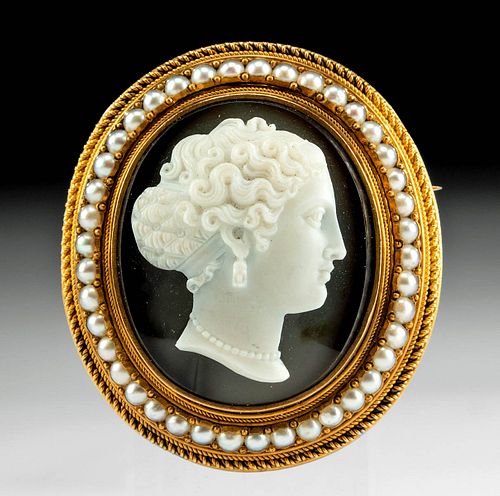 19TH C NEOCLASSICAL GOLD BROOCH 371619