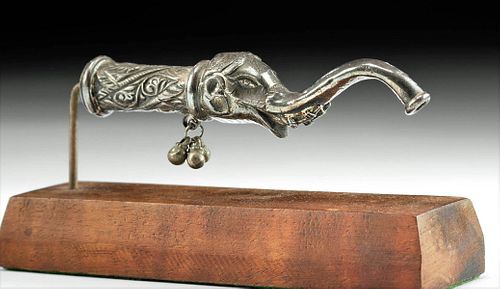 18TH C INDIAN SILVER ELEPHANT 37165d