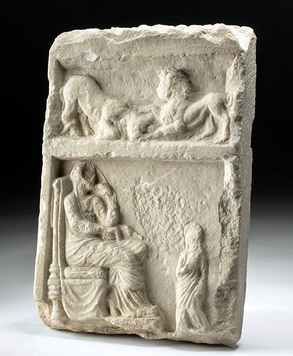 ROMAN MARBLE RELIEF STELE MOTHER  371705