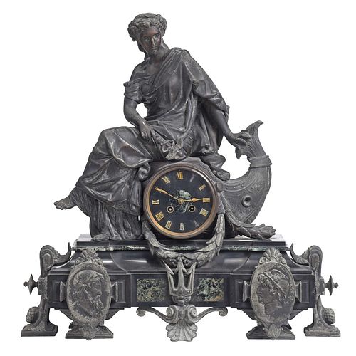 FRENCH CLASSICAL SPELTER AND SLATE