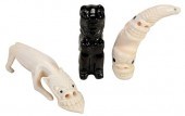 THREE INUIT CARVED FIGURES20th century,