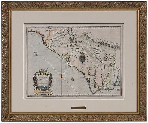 JOHN SPEED MAP OF THE CAROLINAS  371e19