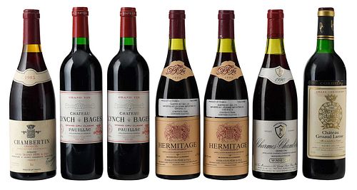 SEVEN BOTTLES ASSORTED FRENCH RED 371f8d