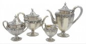 FOUR PIECE STERLING SILVER TEA AND COFFEE