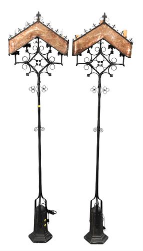 A PAIR OF LARGE GOTHIC ARTS CRAFTS 374f9f