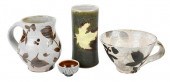 FOUR CONTEMPORARY STUDIO POTTERY OBJECTS20th/21st