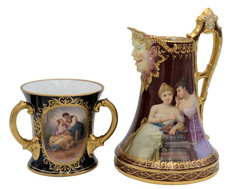 TWO ROYAL VIENNA PORCELAIN PIECETwo 37500a